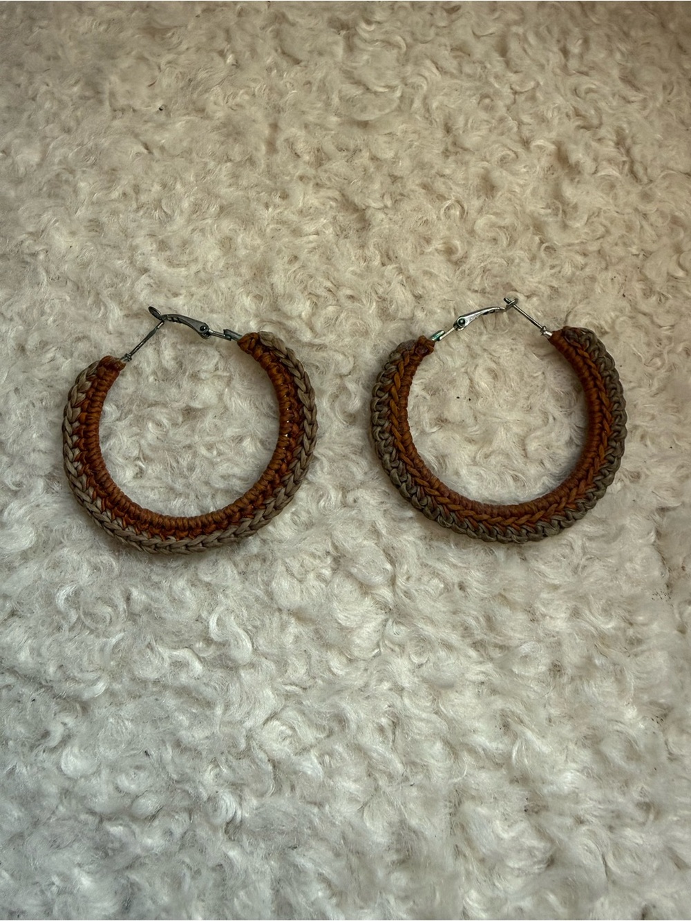 3/$20. Woven Brown Hoop Earrings - Women Jewelry